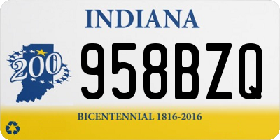 IN license plate 958BZQ