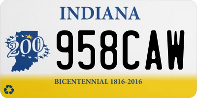 IN license plate 958CAW