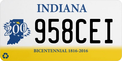 IN license plate 958CEI