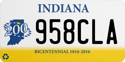 IN license plate 958CLA
