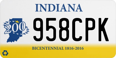 IN license plate 958CPK