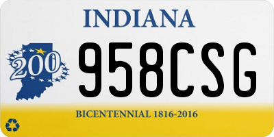 IN license plate 958CSG