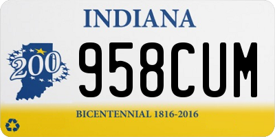 IN license plate 958CUM