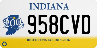 IN license plate 958CVD