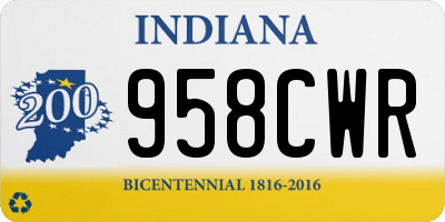 IN license plate 958CWR