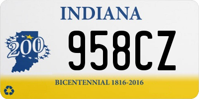 IN license plate 958CZ