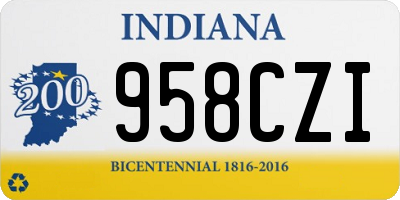 IN license plate 958CZI
