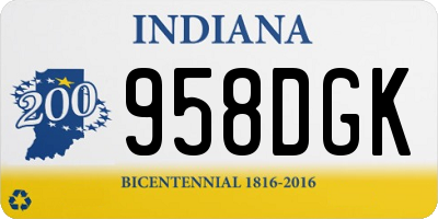 IN license plate 958DGK