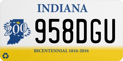 IN license plate 958DGU