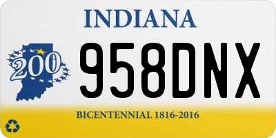 IN license plate 958DNX