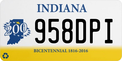 IN license plate 958DPI