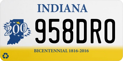 IN license plate 958DRO