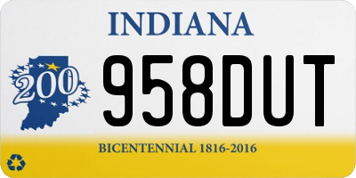IN license plate 958DUT