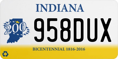 IN license plate 958DUX