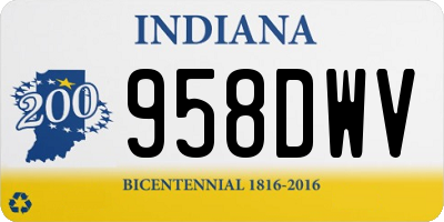 IN license plate 958DWV