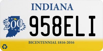 IN license plate 958ELI