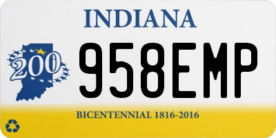IN license plate 958EMP