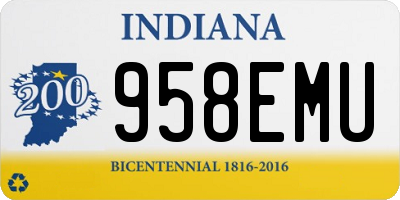 IN license plate 958EMU