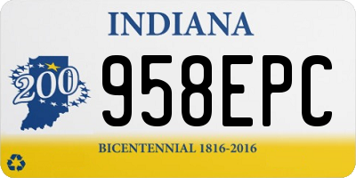 IN license plate 958EPC