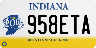 IN license plate 958ETA