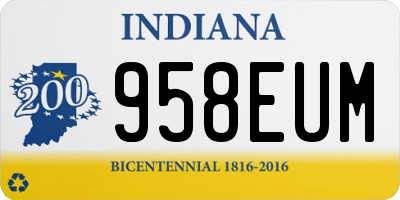 IN license plate 958EUM