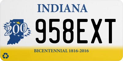 IN license plate 958EXT
