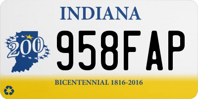 IN license plate 958FAP