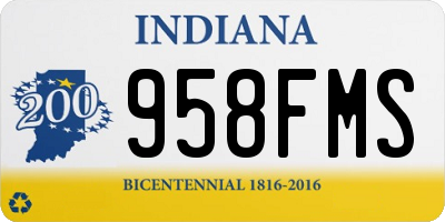 IN license plate 958FMS