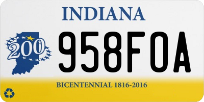 IN license plate 958FOA