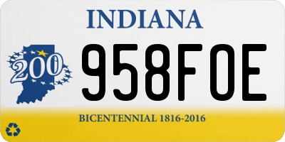 IN license plate 958FOE