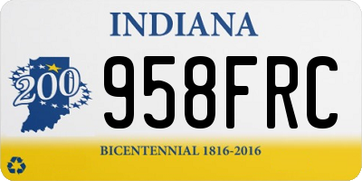 IN license plate 958FRC