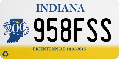 IN license plate 958FSS