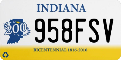 IN license plate 958FSV