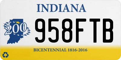 IN license plate 958FTB