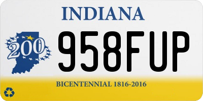 IN license plate 958FUP