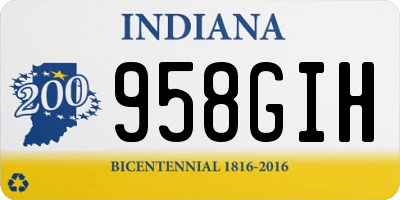 IN license plate 958GIH