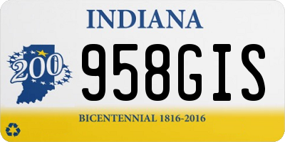 IN license plate 958GIS