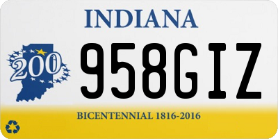 IN license plate 958GIZ