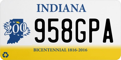 IN license plate 958GPA
