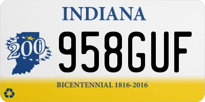 IN license plate 958GUF
