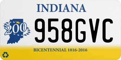 IN license plate 958GVC