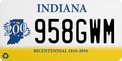 IN license plate 958GWM