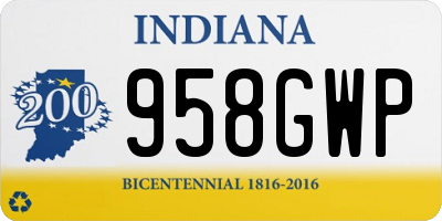 IN license plate 958GWP