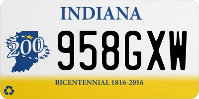 IN license plate 958GXW