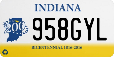 IN license plate 958GYL