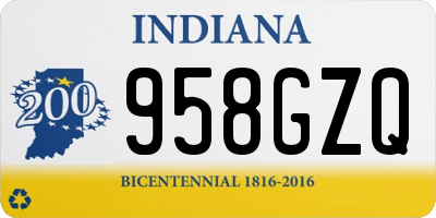 IN license plate 958GZQ