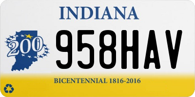IN license plate 958HAV