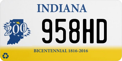 IN license plate 958HD