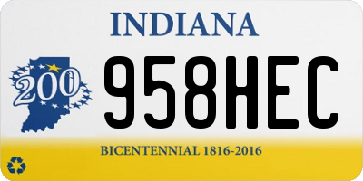 IN license plate 958HEC