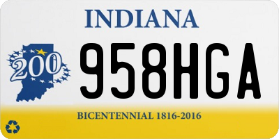 IN license plate 958HGA